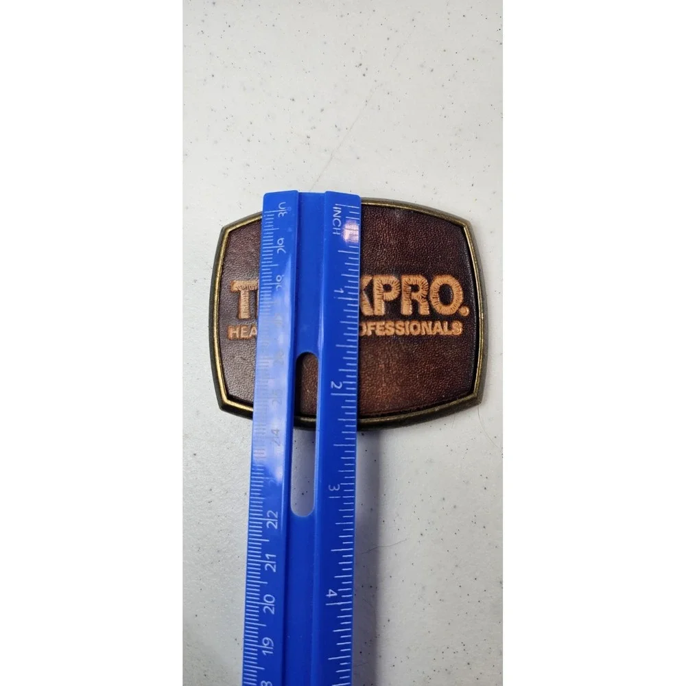 Vintage El Cid Truckpro Heavy Duty Professionals Bronze And‎ Leather Belt Buckle